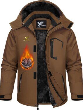 Men Winter Jacket Skiing Jacket Insulated Fleece Lined Waterproof Windbreaker fo